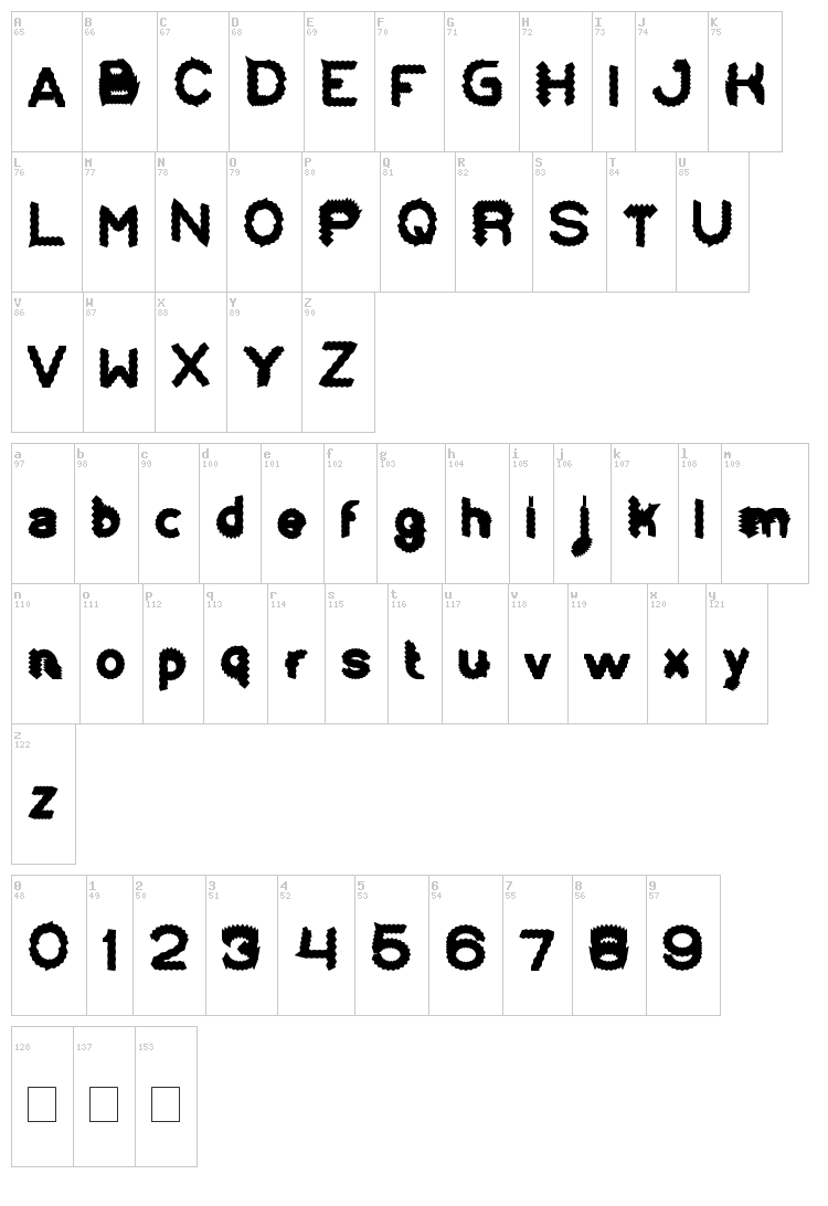 Eskimo and Polar Bear font map